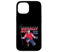 Happy 12th Birthday Boy Hockey Player Ice Hockey a tema Custodia per iPhone 15