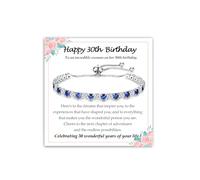 Happy 13th, 16th, 18th, 21st, 30th, 40th, 50th, 60th Birthday Gifts for Women Her Girls Mum Best Friend, Biglietto regalo di compleanno per il suo compleanno Braccialetto tennis regolabile unico per