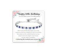Happy 13th, 16th, 18th, 21st, 30th, 40th, 50th, 60th Birthday Gifts for Women Her Girls Mum Best Friend, Biglietto regalo di compleanno per il suo compleanno Braccialetto tennis regolabile unico per