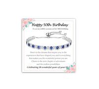 Happy 13th, 16th, 18th, 21st, 30th, 40th, 50th, 60th Birthday Gifts for Women Her Girls Mum Best Friend, Biglietto regalo di compleanno per il suo compleanno Braccialetto tennis regolabile unico per