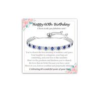 Happy 13th, 16th, 18th, 21st, 30th, 40th, 50th, 60th Birthday Gifts for Women Her Girls Mum Best Friend, Biglietto regalo di compleanno per il suo compleanno Braccialetto tennis regolabile unico per