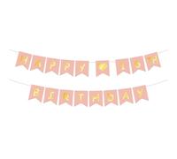 Happy 16th Birthdy Banner Girl Sweet 16 Cheers to 16 Years Birthday Anniversary Party Decoration Supplies Pink Sixteen Theme Print Banner