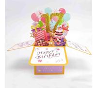 Happy 17th Birthday 17° Compleanno Pop Up Biglietto per Bambina 17° Compleanno Idea Regalo di Compleanno per Figlia Nipote, Divertente 17° Compleanno 3D Biglietto di auguri per lei