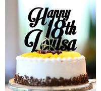Happy 18th Birthday Cake Toppers 18th Birthday Cake Toppers Acrilico Nero Diciotto Anni 18 Anni Buon Compleanno Forniture Personalizzato Nome Qualsiasi Età Numero 18° Anniversario Compleanno Regalo