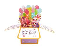 Happy 1st Birthday Pop Up Biglietto per ragazze, 1 anno di compleanno, idea regalo per figlia, nipote, divertente 1° compleanno, biglietto di auguri 3D per lei