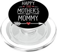 Happy 2nd Mother's Day Mommy Freccia Cuore Scritta Mamma PopSockets PopGrip per MagSafe