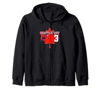 Happy 3rd Birthday Boy Canada Maple Leaf Hockey su Ghiaccio Felpa con Cappuccio