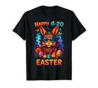 Happy 420 Easter Day Bunny Smoking Weed Marijuana Funny 420 Maglietta