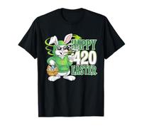 Happy 420 Easter Day Bunny Smoking Weed Marijuana Funny 420 Maglietta