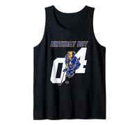 Happy 4th Birthday Boy Hockey Bison Ice Hockey a Tema Canotta