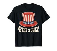 Happy 4th Of July American Flag Hat Patriotic Uomini Donne Bambini Maglietta