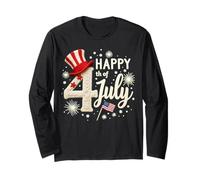 Happy 4th of July Cute Patriotic Maglia a Manica