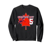 Happy 5th Birthday Boy Canada Maple Leaf Hockey su Ghiaccio Felpa