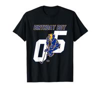 Happy 5th Birthday Boy Hockey Bison Ice Hockey a Tema Maglietta