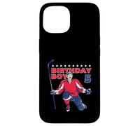 Happy 5th Birthday Boy Hockey Player Ice Hockey a tema Custodia per iPhone 15