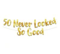Happy 60th Birthday Banner Gold Glitter Gifts (50th)