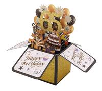 Happy 65th Birthday Biglietto Pop-Up, Multicolore Compleanno 3D Biglietti di Auguri con Buste Divertente Scatola Pop-Up Decorazione per Uomini Donne Migliore 65th