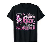 Happy 65th Birthday Squad Pink Wine 65 Years Old Queen Maglietta
