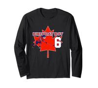 Happy 6th Birthday Boy Canada Maple Leaf Hockey su Ghiaccio Maglia a Manica