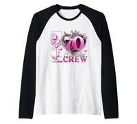 Happy 70th Birthday Crew Pink Wine 70 Years Old Queen Maglia con Maniche Raglan