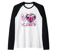 Happy 75th Birthday Crew Pink Wine 75 Years Old Queen Maglia con Maniche Raglan