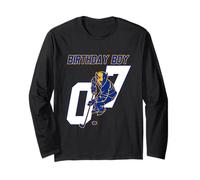 Happy 7th Birthday Boy Hockey Bison Ice Hockey a Tema Maglia a Manica