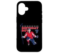 Happy 7th Birthday Boy Hockey Player Ice Hockey a tema Custodia per iPhone 16