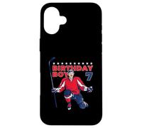 Happy 7th Birthday Boy Hockey Player Ice Hockey a tema Custodia per iPhone 16 Plus