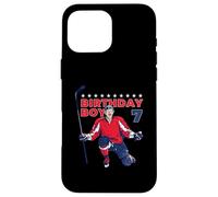 Happy 7th Birthday Boy Hockey Player Ice Hockey a tema Custodia per iPhone 16 Pro Max