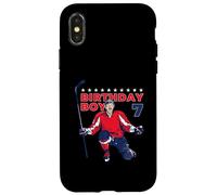Happy 7th Birthday Boy Hockey Player Ice Hockey a tema Custodia per iPhone X/XS