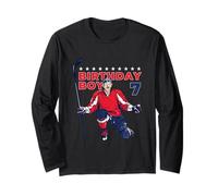 Happy 7th Birthday Boy Hockey Player Ice Hockey a Tema Maglia a Manica