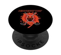 Happy 7th Birthday Boy Maschera da hockey nera e arancione PopSockets PopGrip Adesivo
