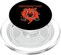 Happy 7th Birthday Boy Maschera da hockey nera e arancione PopSockets PopGrip per MagSafe