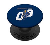 Happy 9th Birthday Boy Hockey Bisonte Hockey su ghiaccio a tema PopSockets PopGrip Adesivo