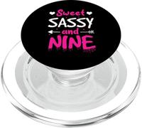 Happy 9th Birthday Sweet Sassy and Nine Girls 9 Anni PopSockets PopGrip per MagSafe