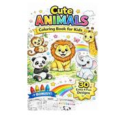 Happy Animals Coloring Book: Fun, Easy and Adorable Animal Designs for Relaxing Coloring - Perfect for Toddlers and Kids Ages 3-8