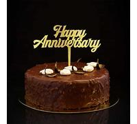 Happy Anniversary Glitter Gold Mr And Mrs Rustico Matrimonio Fidanzamento Cake Topper Personalizzato Elegante Sposa E Sposo Cake Topper Per Matrimonio Doccia Nuziale Forniture Festa Regali per Lui/Lei