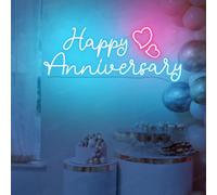Happy Anniversary - Targa al neon Happy Anniversary LED, luce Happy Anniversary, targa per matrimoni, celebrazioni, feste, decorazioni per coppie, regali