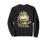 Happy Artichoke Face Graphic for Vegetarians Funny Vegan Mom Felpa