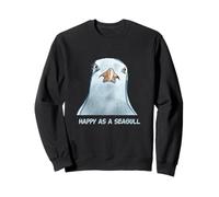 Happy As a Seagull I Loce Seaguls, Funny Seagull Cartoon Felpa