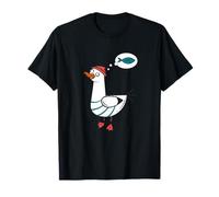 Happy As a Seagull Yummy Fish Food, Funny Seagull Cartoon Maglietta