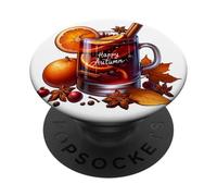 Happy Autumn Tea Graphic For Women And Kids Cute Fall PopSockets PopGrip Adesivo