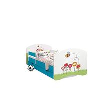 Happy Babies - CAMA para Niños DE Doble Cara con CAJÓN Diseño Moderno con Bordes Seguros y Eolchón de Espuma Anticaída 7 cm Azul (06. Abeja, 190x90)