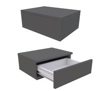 Happy Babies Comodino sospeso bianco da parete con cassetto, console da notte Deco per camera da letto, elegante comodino, set composto da 2 pezzi (2 grafite)