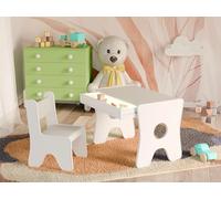 Happy Babies - Scrivania per bambini con 1 sedia - Tavolo da gioco ergonomico con spazio di archiviazione - Gioco ergonomico tavolo educativo ragazzi e ragazze - Mobili per bambini in età prescolare e