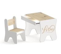 Happy Babies - Set di sedie da scrivania per bambini, tavolo da gioco ergonomico con ampio cassetto - tavolo da apprendimento e gioco per bambini - mobili per l'asilo (Aristan Rovere)