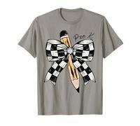Happy Back To School Pre K Checkerboard Coquette Kids Maglietta