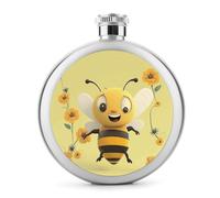 Happy Bee - Fiaschetta da whisky da viaggio, piccola fiaschetta portatile da viaggio, in acciaio inox, a prova di perdite, per feste di nozze, testimone dello sposo, regalo per damigella d'onore