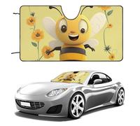 Happy Bee - Parasole per parabrezza dell'auto, per mantenere fresco l'interno dell'auto, 129,5 x 71,1 cm, parasole pieghevole per finestrini anteriori, protezione dal calore per SUV, camion, blocca i