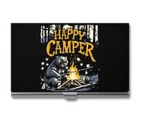 Happy Beer, porta biglietti da visita da campeggio, sottile, in metallo, per carte di credito, portafogli, organizer per uomini e donne, 9,4 x 5,6 x 0,8 cm, Stile:, Taglia unica
